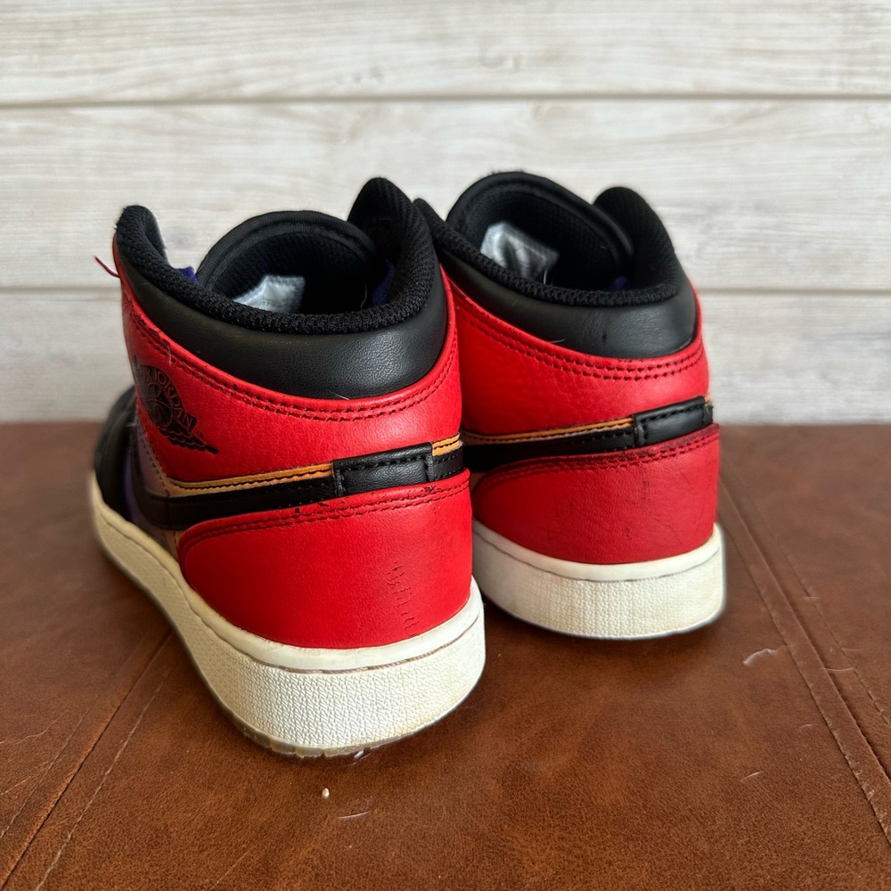Jordan High-Top Sneakers in Black, Red, and Blue - Picture 5 of 7